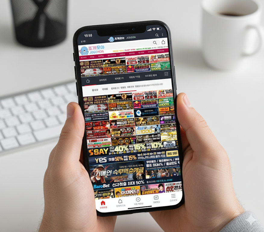 조개모아 모바일 화면 캡처, 스마트폰에서 최적화된 UI와 빠른 로딩을 보여주는 이미지.