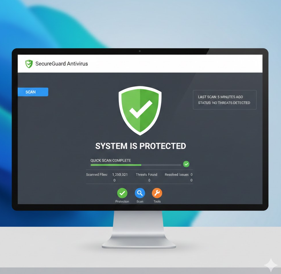 보안 프로그램 인터페이스를 보여주는 스크린샷 스타일 이미지